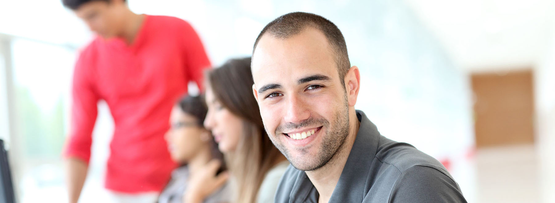 Portrait of smiling student in training course